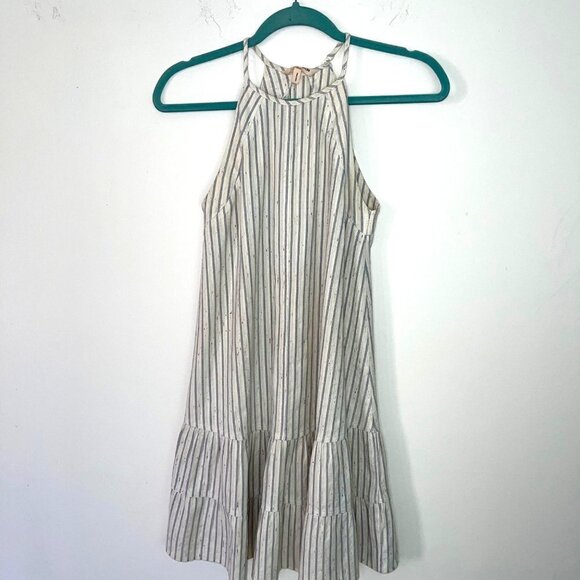 Rebecca Taylor La Vie Halter Dress Womens Size 00 Cotton Striped Ruffle India - Picture 10 of 13